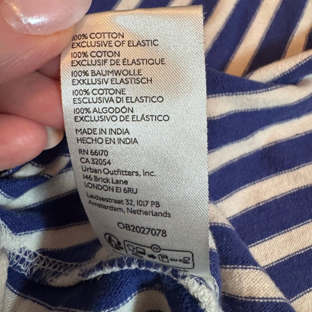 We The Free Blue and White Striped Smocked Halter Top Size M - Picture 6 of 15